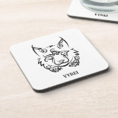 Zwarte en Witte Tribale Lynx Bier Onderzetter (Linkerzijde)