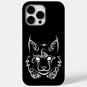 Zwarte en Witte Tribale Lynx Case-Mate iPhone 14 Pro Max Hoesje