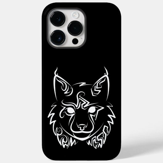 Zwarte en Witte Tribale Lynx Case-Mate iPhone Case (Achterkant)