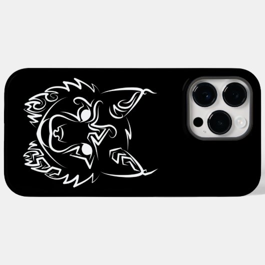 Zwarte en Witte Tribale Lynx Case-Mate iPhone Case (Achterkant (horizontaal))