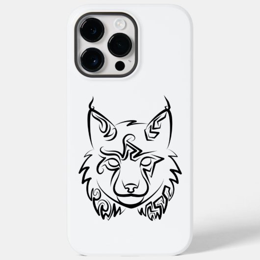 Zwarte en Witte Tribale Lynx Case-Mate iPhone Case (Achterkant)