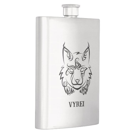 Zwarte en Witte Tribale Lynx Flacon (Rechts)