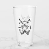 Zwarte en Witte Tribale Lynx Glas (Achterkant)