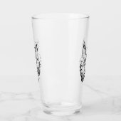 Zwarte en Witte Tribale Lynx Glas (Links)