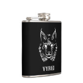 Zwarte en Witte Tribale Lynx Heupfles (Rechts)