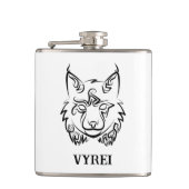 Zwarte en Witte Tribale Lynx Heupfles (Voorkant)