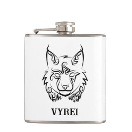 Zwarte en Witte Tribale Lynx Heupfles