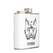 Zwarte en Witte Tribale Lynx Heupfles (Rechts)