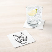 Zwarte en Witte Tribale Lynx Kartonnen Onderzetters (Insitu)