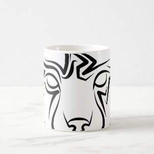 Zwarte en Witte Tribale Lynx Koffiemok