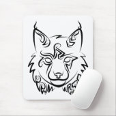 Zwarte en Witte Tribale Lynx Muismat (Met muis)