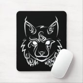 Zwarte en Witte Tribale Lynx Muismat (Met muis)