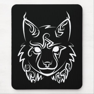 Zwarte en Witte Tribale Lynx Muismat