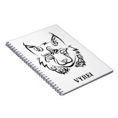 Zwarte en Witte Tribale Lynx Notitieboek (Rechterzijde)