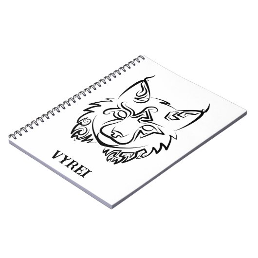Zwarte en Witte Tribale Lynx Notitieboek (Linkerzijde)