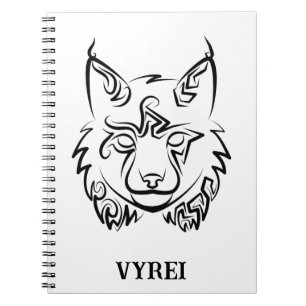 Zwarte en Witte Tribale Lynx Notitieboek