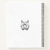 Zwarte en Witte Tribale Lynx Notitieboek (Achterkant)