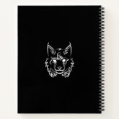 Zwarte en Witte Tribale Lynx Notitieboek (Achterkant)