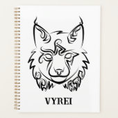 Zwarte en Witte Tribale Lynx Planner (Voorkant)
