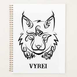 Zwarte en Witte Tribale Lynx Planner