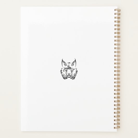 Zwarte en Witte Tribale Lynx Planner (Achterkant)