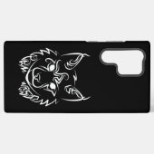 Zwarte en Witte Tribale Lynx Samsung Galaxy Hoesje (Achterkant horizontaal)