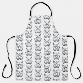 Zwarte en Witte Tribale Lynx Schort