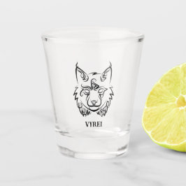 Zwarte en Witte Tribale Lynx Shot Glas