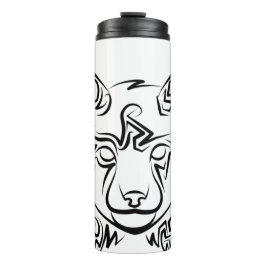 Zwarte en Witte Tribale Lynx Thermosbeker