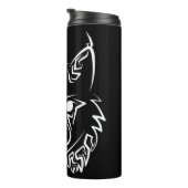 Zwarte en Witte Tribale Lynx Thermosbeker (Geroteerd rechts)