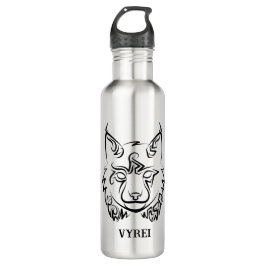 Zwarte en Witte Tribale Lynx Waterfles