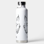 Zwarte en Witte Tribale Lynx Waterfles (Rechts)