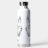 Zwarte en Witte Tribale Lynx Waterfles (Links)