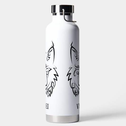 Zwarte en Witte Tribale Lynx Waterfles (Links)