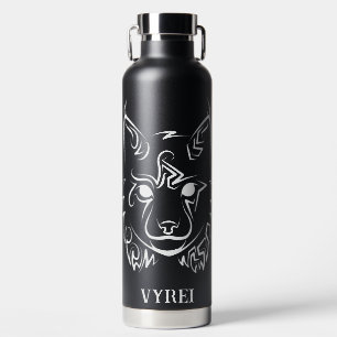 Zwarte en Witte Tribale Lynx Waterfles