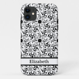 Zwarte en witte tribale rice Graannaam Case-Mate iPhone Case