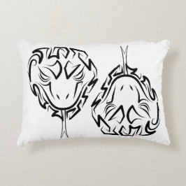 Zwarte en witte tribale slang accent kussen