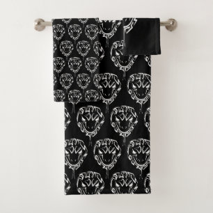 Zwarte en witte tribale slang bad handdoek