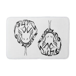 Zwarte en witte tribale slang badmat