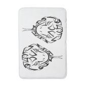 Zwarte en witte tribale slang badmat (Voorkant Verticaal)