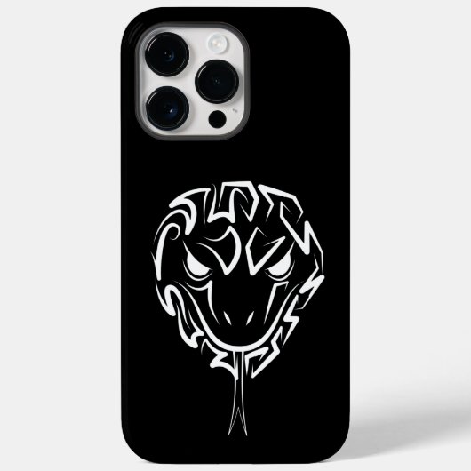 Zwarte en witte tribale slang Case-Mate iPhone case (Achterkant)