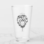Zwarte en witte tribale slang glas (Achterkant)