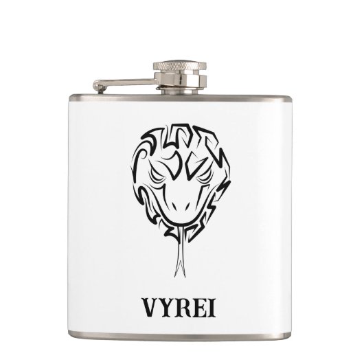 Zwarte en witte tribale slang heupfles (Voorkant)