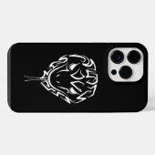 Zwarte en witte tribale slang iPhone hoesje (Achterkant horizontaal)