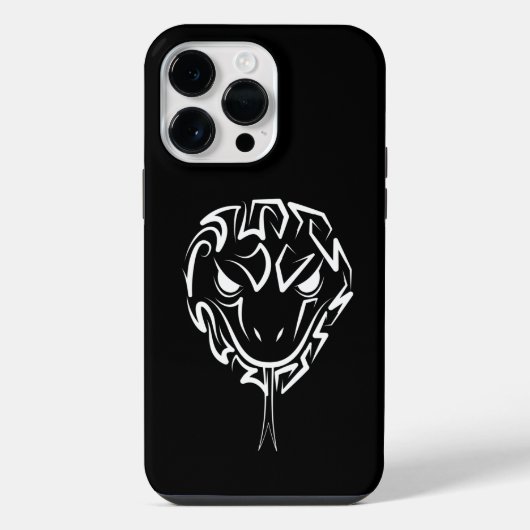 Zwarte en witte tribale slang iPhone hoesje (Achterkant)
