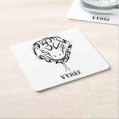 Zwarte en witte tribale slang kartonnen onderzetters (Schuin)