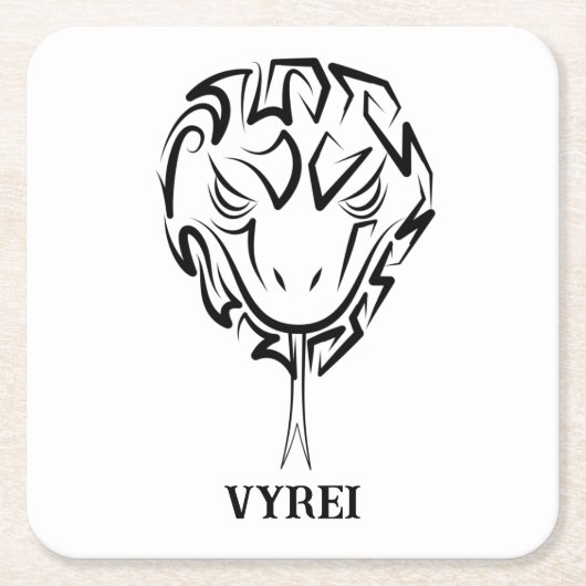 Zwarte en witte tribale slang kartonnen onderzetters (Voorkant)