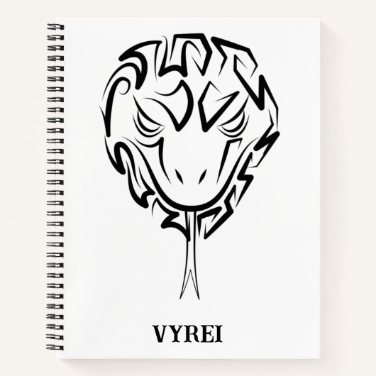 Zwarte en witte tribale slang notitieboek (Voorkant)