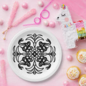 Zwarte en witte tribale slang papieren bordje (Feest)