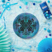 Zwarte en witte tribale slang papieren bordje (Feest)